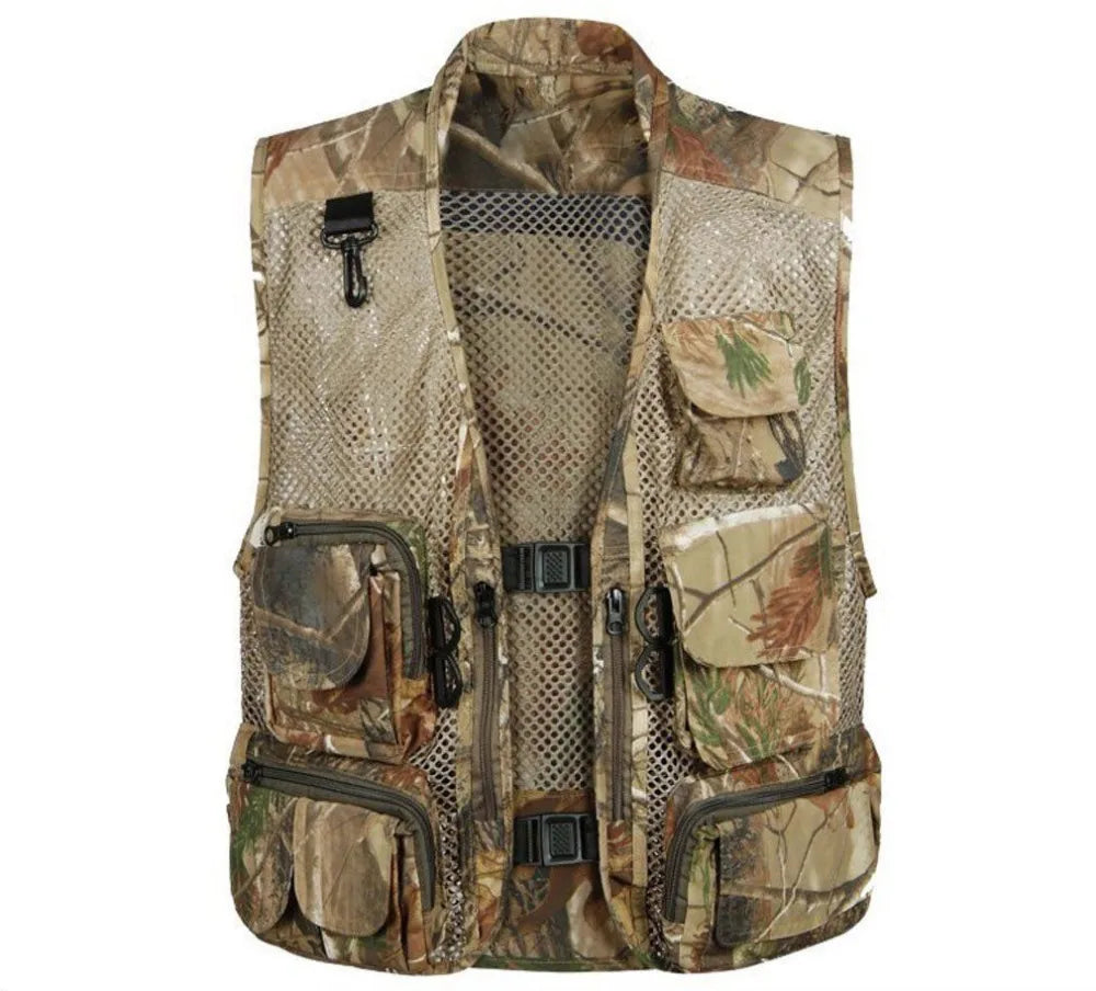 Fishing Utility Tactical Camo Mesh Removable Vest