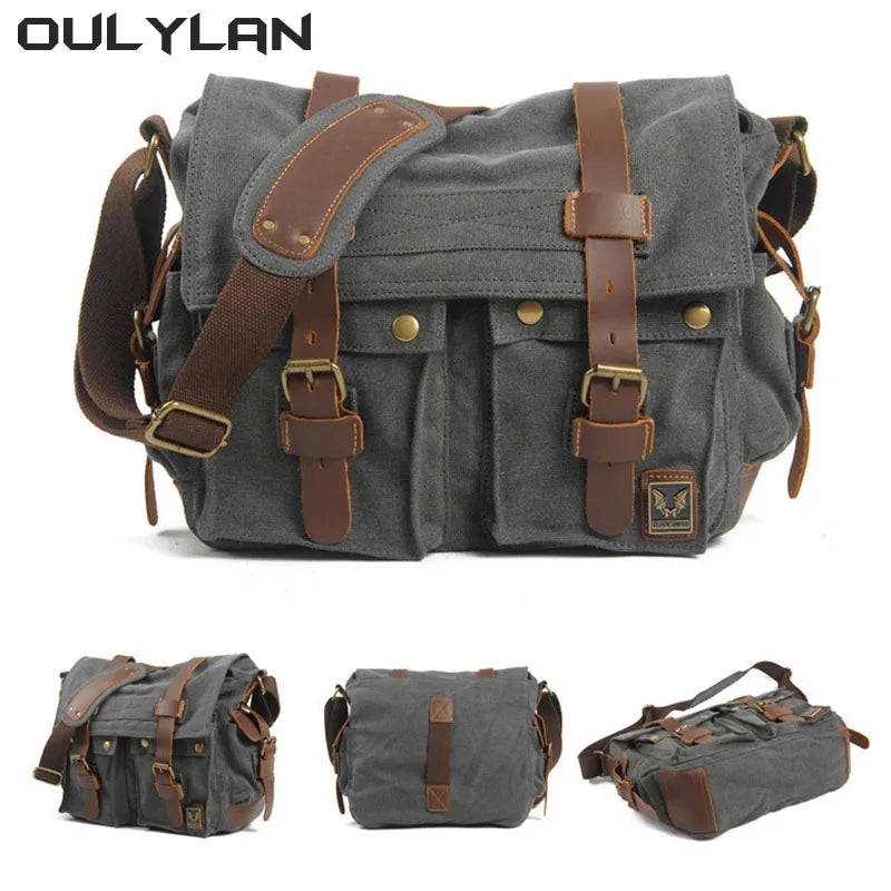 Genuine Leather Daily Casual Shoulder Bag for Men Small Dark Brown Vintage Messenger Bag Men's New Fashion Design Sling Bags