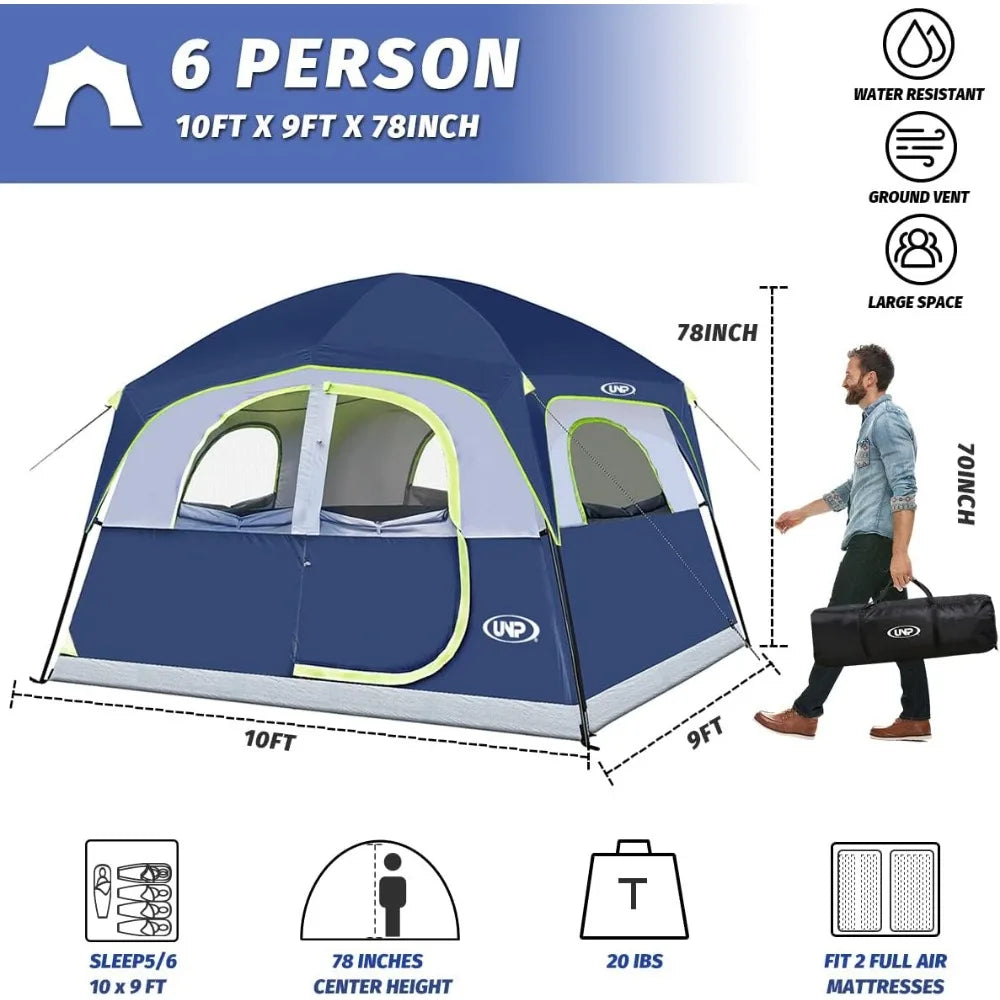 UNP Tent 6 Person Waterproof Camping Tent