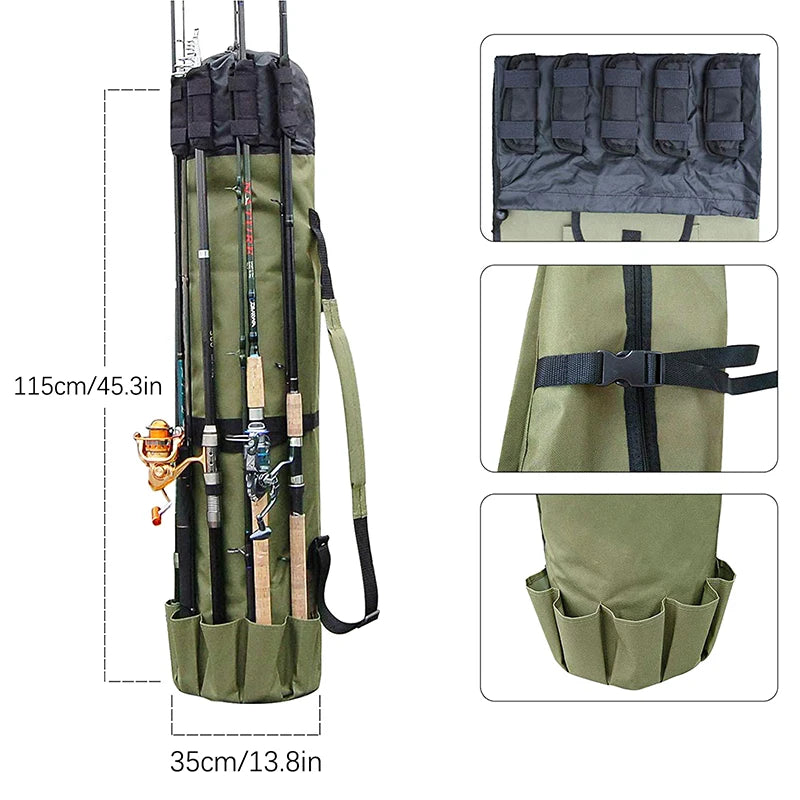 Portable Fishing Rod Bag Pole and Reel Carrier Storage Case